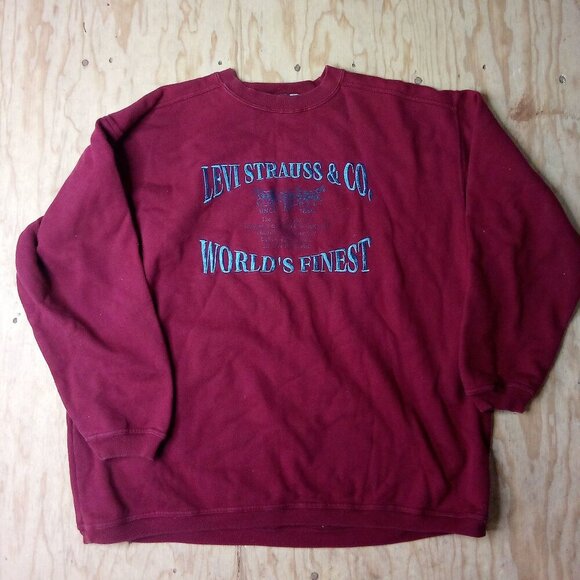 Vintage 90s Levi Strauss World's Finest Embroidered Crewneck Sweatshirt - Picture 2 of 6